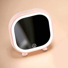 Specchi per Il Trucco da appoggio, Specchio per Trucco Bluetooth Senza Fili Lampada Acustica Specchio Illuminato Strumento cosmetico Portatile Specchio da Barba, Rosa