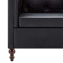 vidaXL Divano Chesterfield a 3 Posti Similpelle Nero Moderno Arredo Casa Sofa