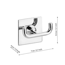 Kleber Portasciugamani per Bagno, Doppio Adesivo| Porta Asciugamani Cucina Facile Montaggio | Nessun Trapano | Cromo di qualità Premium