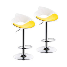 Zfggd sgabello da bar, Sgabello da Bar, Sedia da Bar, Sgabello Creativo for La Casa, Sgabello Alto da 2 Pezzi (57-77cm) (Color : White+Yellow)