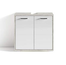 Homexperts LIDO - Mobile sottolavabo in melamina, in calcestruzzo bianco, 60 x 59 x 31,5 cm (L x A x P)