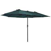 Outsunny Ombrellone da Giardino 460x270x240cm Doppio con Apertura a Manovella, Acciaio e Poliestere Verde
