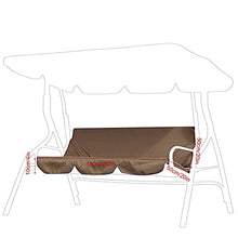HERCHR Fodera per Altalena da Patio, Cuscino per Sedile Altalena a 3 posti per Giardino Esterno, 150 x 50 x 10 cm(caffè)