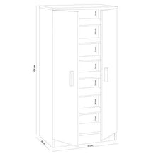 Dmora Armadio Multifunzione a Due Ante con Sei Ripiani, Colore Bianco, cm 55 x 36 x h108