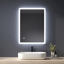 Heilmetz Specchio da bagno a LED con illuminazione, luce bianca fredda, specchio da parete, 60x80 cm, con toccare interruttore