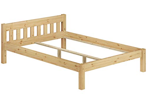 Erst-Holz Telaio Letto Matrimoniale per doghe e Materasso 140x200 in Pino massello 60.38-14oR