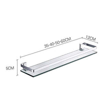 YF-SURINA Mensola per doccia Mensola per bagno in vetro a 1 livello Mensola in vetro temperato spesso Scaffale a parete in alluminio Scaffali per la cucina Foratura 24 pollici Yb C-23,35 cm,35 cm