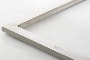 CLP Sedia Cantilever da Pranzo Belfort - Sedia Tavolo Cucina a Slitta, Imbottita e in Similpelle I Sedia Soggiorno Telaio Acciaio Inox I Sedia S, Colore:Grigio