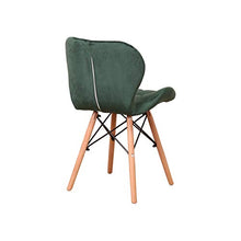 Sedia da pranzo in velluto con gambe in legno massello e telaio per sedie ergonomiche, imbottitura in spugna, semplice e nobile, set da 4 pezzi, colore verde scuro