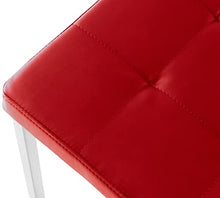 CLP Sgabello Poggiapiedi Barci In Similpelle I Panchetto Capitonné imbottito I Poggiapiedi Da Salotto Elegante Alt. 48 CM, Colore:rosso
