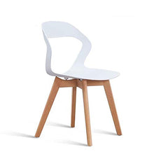 KunstDesign - Set di 4 sedie da pranzo con schienale cavo, in plastica, adatte per cucina, soggiorno, giardino, sedia per computer, caffetterie, colore: bianco