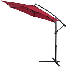 Kingsleeve Ombrellone a Braccio Ø300cm manovella Idrorepellente Alluminio Parasole Giardino Rosso