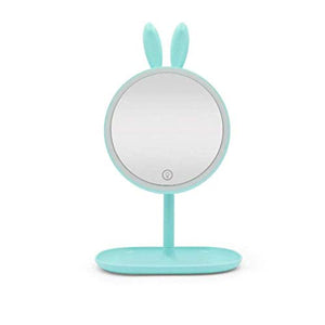 AJH Casa Specchio da toeletta Specchio da Trucco Specchio per Trucco Luce a LED 2 in 1 Lampada da Tavolo Rotonda Mini Specchio Portatile di Bellezza Specchi per Touch scr