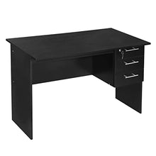 WOLTU TS59sz Scrivania con 3 Cassetti per Ufficio Studio Tavolo da Lavoro Porta PC in Legno Nero 120x59x75 cm