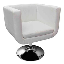 vidaXL 2X Poltrona Girevole Cubo in Similpelle Bianca Sedia Sgabello da Bar
