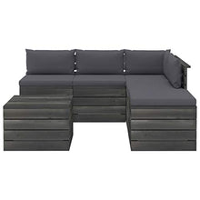 FAMIROSA Set Divani da Giardino su Pallet 6 pz con Cuscini Massello Pino-1923