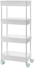 Knoijijuo Trolley 4 Livelli, Cucina Soggiorno Sala da Bagno Camera Auto Abstell, Carrello Multifunzionale con Ruote,Bianca