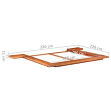 SKM Giroletto Futon Giapponese in Legno Massello Acacia 200x200 cm