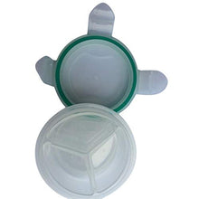 Weiy - Scatola porta pillole portatile, rotonda, trasparente, 3 griglia, multifunzione, con piccoli ornamenti