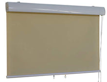 Jet-Line Tenda a rullo oscurante beige con cassetta, 1,0 x 2,3 m, impermeabile, per esterni, protezione dal vento, per esterni, balcone, terrazza, giardino