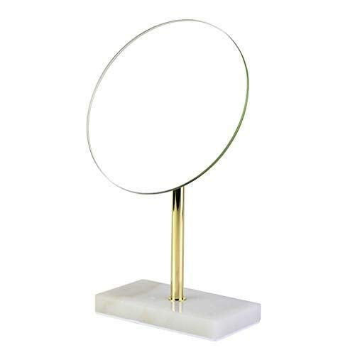 AJH Specchi per Il Trucco del Bagno Specchio cosmetico Rotondo 1X Ingrandimento Specchio per Il Trucco Manuale a Doppio Lato con Supporto Specchi per la rasatura Specchio