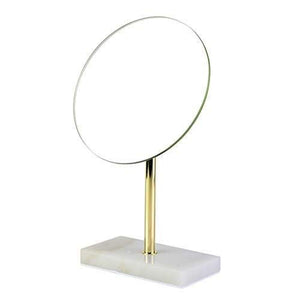 AJH Specchi per Il Trucco del Bagno Specchio cosmetico Rotondo 1X Ingrandimento Specchio per Il Trucco Manuale a Doppio Lato con Supporto Specchi per la rasatura Specchio