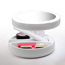 ZXFMT Specchio ingranditore Pieghevole a LED Illuminato a 360 Gradi Specchio ingranditore 10X con luci Specchio Pieghevole Illuminato a Specchio per Trucco cosmetico
