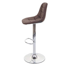 Mendler Sgabello Regolabile con poggiapiedi HWC-A67 Acciaio Cromato Tessuto Marrone Vintage