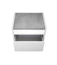 Stilprojectstore Coppia Comodino 1 Cassetto - Full - Bianco Opaco/Cemento