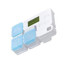 Healifty Portapillole portatile 3 scomparti Portapillole con promemoria di allarme Portapillole da viaggio portatile Portapillole con timer digitale senza batteria (azzurro)