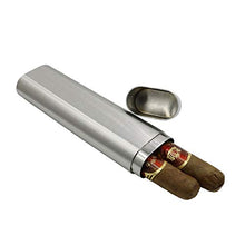 Minmin Sigaro il tubo di spessore in acciaio inossidabile Cigar Box Oval sigillato portatile di immagazzinaggio del metallo del tubo, 185x47x28mm accessori del sigaro (Size : 185x47x28mm)
