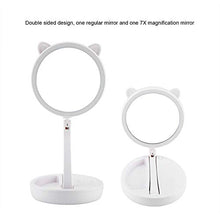 Rosilesi Specchio per Il Trucco - Specchio cosmetico bifacciale Rotondo Illuminato a LED con Illuminazione a LED Pieghevole