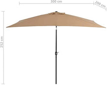 SHANCL Ombrellone Outdoor Proteggere Giardino Ombrellone con palo in Metallo da 300 * 200cm Taupe Giardino Ombrellone Ombra