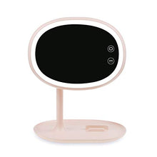 WM Multi-Funzione di Ricarica USB LED Lampada da Tavolo Specchio Creativo Specchiera Trucco Specchio Lampada da Tavolo Luce di Notte mirror-10.27 (Color : Pink)