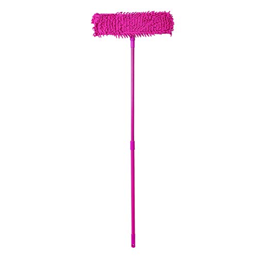 SSAYY Mop 1Pc 4 Colori Telescopico Ruotare Scopa Antipolvere Rimovibile Cucina per Casa Pavimenti in Legno Strumenti per La Pulizia di Finestre,Rosso