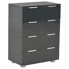 Montloxs Credenza con 8 cassetti, Cassettiera per Armadio, 60x35x76 cm, Nero Lucido