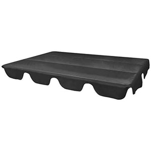 vidaXL Baldacchino di Ricambio per Dondolo da Giardino Tettino Tettuccio Copertura Telo di Protezione Parasole Calotta di Ricambio Nero 226x186 cm