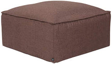 CLP Pouf Cuscino da Terra Nantes in Velluto O Stoffa I Puff Poggiapiedi Design Rettangolare con Piedini I Altezza 30 CM, Colore:Marrone, Materiale:Stoffa