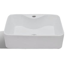 Roderick Lavabo da bagno in ceramica con foro per rubinetto, bianco, dimensioni: 480 x 370 x 135 mm (L x P x A)