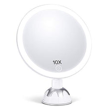 AEVO 10X Specchio Ingranditore per Trucco con 30 Luci LED, 3 modalità di Illuminazione, Riflesso in HD, Rotazione a 360 Gradi, Dimming Continuo e Doppia Alimentazione USB o Batteria.