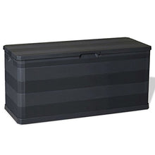 mewmewcat Baule Moderno da Giardino/Patio, Baule da Giardino Nero 117x45x56 cm