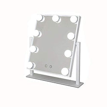Specchio per Trucco Professionale a LED Specchio a LED Design di Ricarica 9 luci a LED 3 Colori dimmer graduali Rotazione Angolo di 360 ° Specchio Quadrato a Mezza Lunghezza e Grande