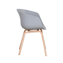 Set di 4 Moderne Sedie da Pranzo con Gambe in Legno Massello Imbottite, Adatte per Cucina, Sala da Pranzo, Soggiorno e Camera da Letto (Grigio)