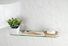 Ripiano in vetro con angoli curvi, per bagno, cucina e camera da letto, in 3 dimensioni: 300 mm, 400 mm e 500 mm, e 3 colori: trasparente, bianco nero