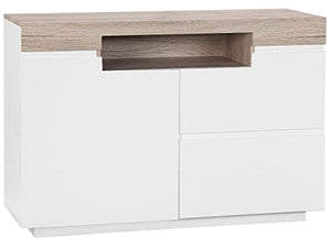 Beliani Credenza laminata in color legno chiaro/bianco Marlin