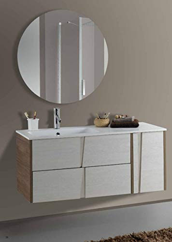 Set Mobile Lavabo Specchio LED Arredo Bagno Moderno Philadelphia120 CERAMICHEMIRANDA-Larice