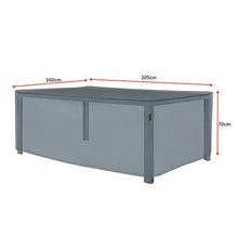 HENTEX - Telo di copertura per mobili da giardino, impermeabile, traspirante, grigio, 205 x 100 x 70H cm