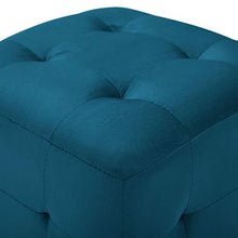 SKM Comodini 2 pz 30x30x30 cm in Tessuto Vellutato/Similpelle Scamosciata (Blu, Tessuto Vellutato)