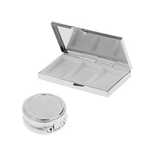 Set 2 Viaggi Portatile Metallo 3 Griglie Singola Slot Pillola Box Medicina Organizzatore