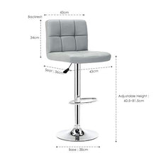IntimaTe WM Heart Sgabelli Bar in Pelle Finta Disegno Moderno Movemento Regolabile Lift Gas Sgabello (Grigio Pelle)